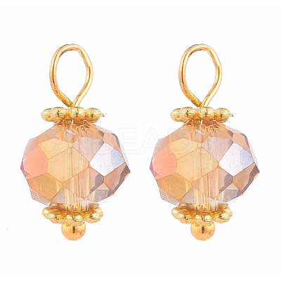 Electroplate Faceted Glass Charms PALLOY-JF00454-M-1