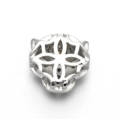 Rack Plating Brass Micro Pave Cubic Zirconia Leopard Hollow Beads LS-X-ZIRC-I012-18P-RS-1