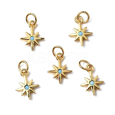 Rack Plating Brass Micro Pave Cubic Zirconia Pendants KK-P235-06G-1