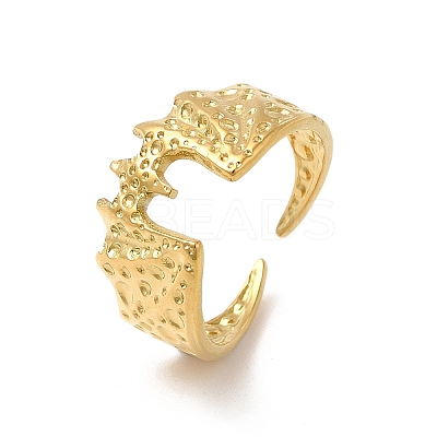 Ion Plating(IP) 304 Stainless Steel Gothic Bat Open Cuff Ring for Women RJEW-E066-01G-1