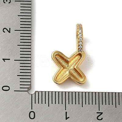 Brass Micro Pave Cubic Zirconia Pendants KK-K345-13X-G-1