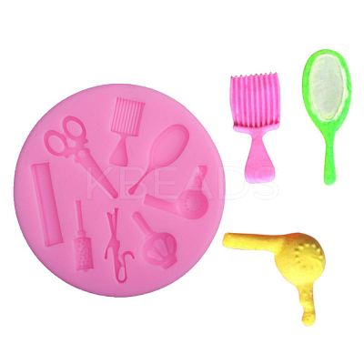 Hair Tools Design DIY Food Grade Silicone Molds AJEW-L054-10-1
