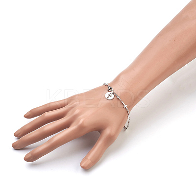 Tarnish Resistant 304 Stainless Steel Charm Bracelets BJEW-JB03864-02-1