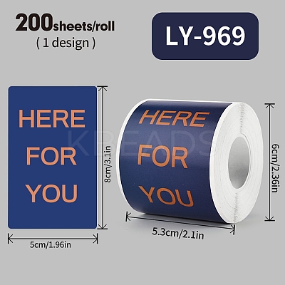 200Pcs Thank You Theme Stickers Roll DIY-M070-01H-1