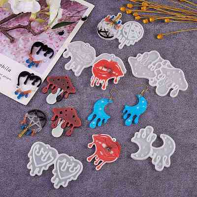 5Pcs Halloween Theme DIY Pendant Silicone Molds DIY-SZ0006-39-1