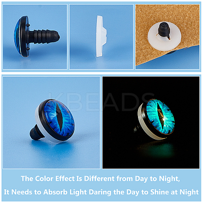 20 Sets Luminous Plastic Safety Craft Eye DIY-PH0022-63C-1