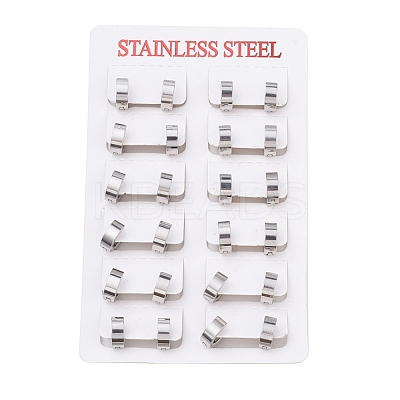 Tarnish Resistant 304 Stainless Steel Huggie Hoop Earrings X-EJEW-O087-09D-P-1