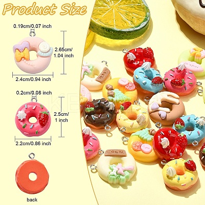 20Pcs 10 Colors Opaque Resin Imitation Food Pendants CRES-YW0001-31-1