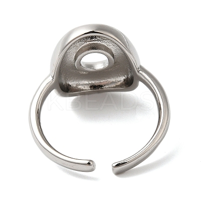 Initials Brass Open Cuff Ring for Women RJEW-N046-02O-P-1