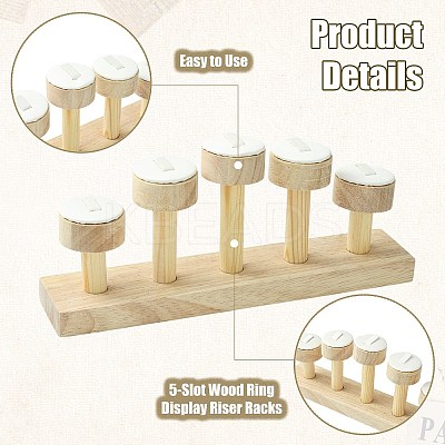 High and Low 5-Slot Wood Ring Display Riser Racks ST-CJ0034-04-1