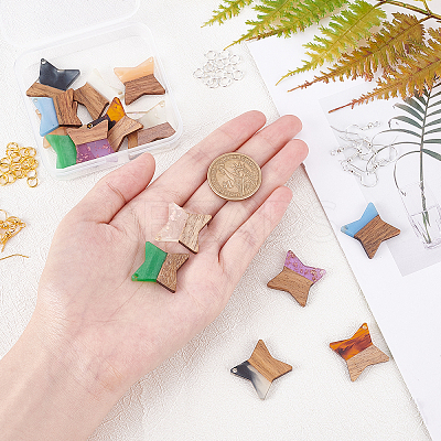 DIY 8 Pairs Star Wood Earring Makings DIY-FH0001-97-1