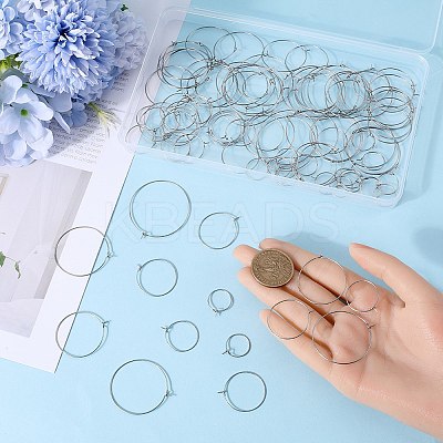 240Pcs 6 Size 316 Surgical Stainless Steel Wine Glass Charms Rings STAS-SC0007-25-1