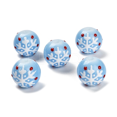 Christmas Theme Baking Paint Glass Beads LS-LAMP-I028-08-1