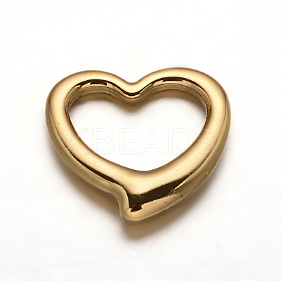 304 Stainless Steel Heart Linking Rings STAS-F079-02G-1