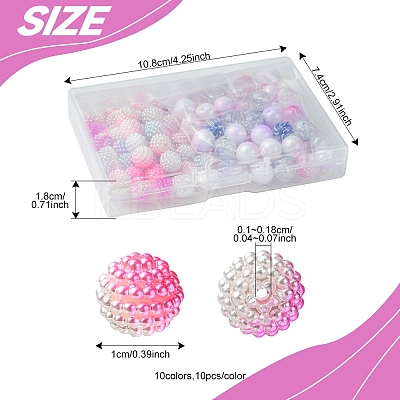 200Pcs 10 Styles Imitation Pearl & Opaque Acrylic Berry Beads OACR-FS0001-96B-1