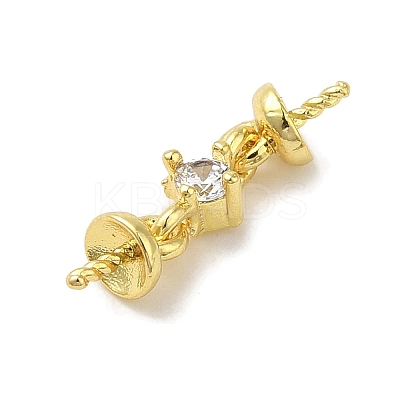 Brass Micro Pave Cubic Zirconia Peg Bails KK-K371-19G-1