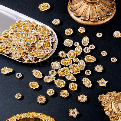 100Pcs Teardrop/Heart/Star Sew on Rhinestones GACR-TA0001-07G-1