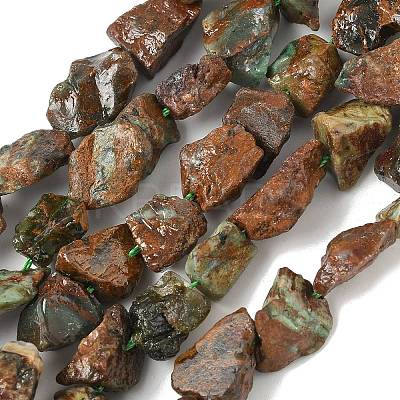Raw Rough Natural Green Opal Beads Strands G-M453-D13-1