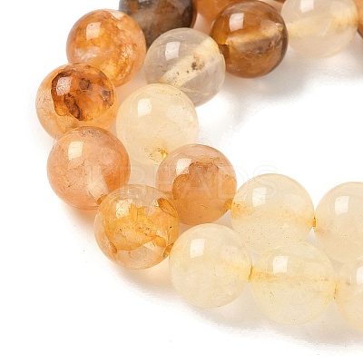 Natural Yellow Hematoid Quartz Beads Strands G-D302-01-8mm-1