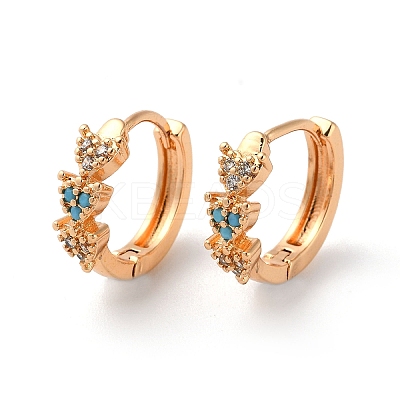 Brass Hoop Earrings with Rhinestone EJEW-K256-61KCG-1