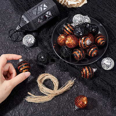 24Pcs 4 Colors Foam Scale Ball with Cord Pendant Decorations DIY-SC0026-74-1
