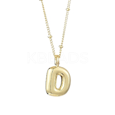 1Pc Initial Letter Brass Pendant Necklaces NJEW-YW0001-24D-1