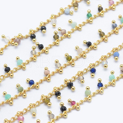 Natural/Synthetic Gemstone Handmade Beaded Chains CHC-P003-11A-1