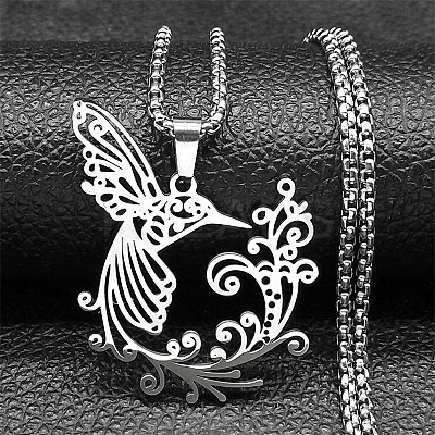 201 Stainless Steel Pendant Necklaces LS-NJEW-C066-15P-1