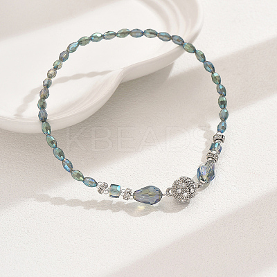 AB Color Glass & Alloy Beaded Anklets for Women HD5357-5-1
