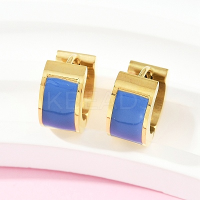 304 Stainless Steel Enamel Hoop Earrings EJEW-K268-20G-04-1
