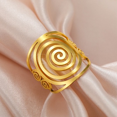 304 Stainless Steel Adjustable Cuff Rings RJEW-L129-05G-1