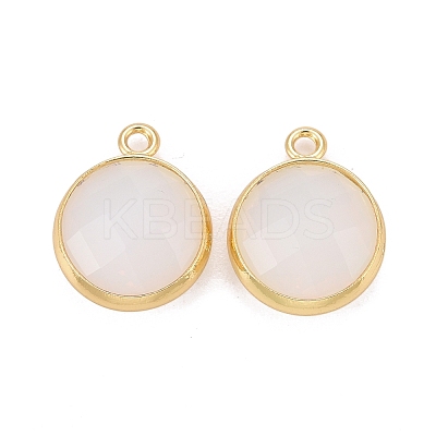 Brass Glass Charms KK-C228-01G-1