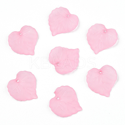 Transparent Frosted Acrylic Leaf Charms FACR-ZX003-01A-1