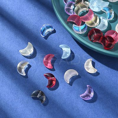 35Pcs Transparent Spray Painted Glass Beads GLAA-YW0001-74-1
