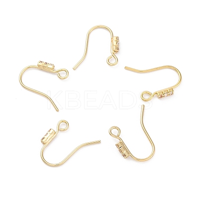 Brass Micro Pave Clear Cubic Zirconia Earring Hooks LS-KK-Z084-10G-1