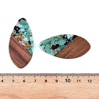 Transparent Resin and Walnut Wood Pendants RESI-T057-05J-1