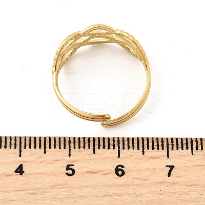 304 Stainless Steel Adjustable Open Cuff Rings for Women RJEW-U062-01E-G-1