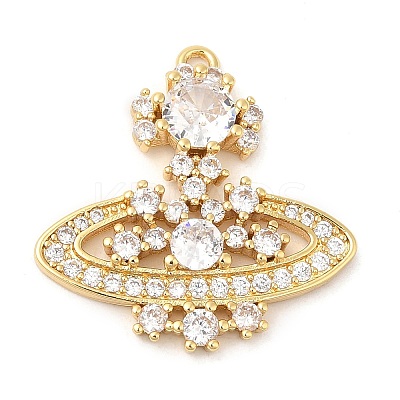 Rack Plating Brass Pave Cubic Zirconia Pendants KK-R150-05G-1