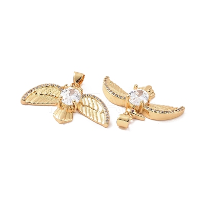 Brass Micro Pave Cubic Zirconia Pendants ZIRC-P106-49G-02-1