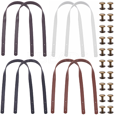 8 Bags 4 Colors PU Leather Bag Handles FIND-CL0001-50C-1