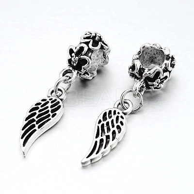 Wing Large Hole Alloy European Dangle Charms MPDL-L010-09-1