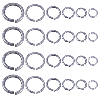 120Pcs 6 Styles 304 Stainless Steel Open Jump Rings STAS-SC0006-13-1