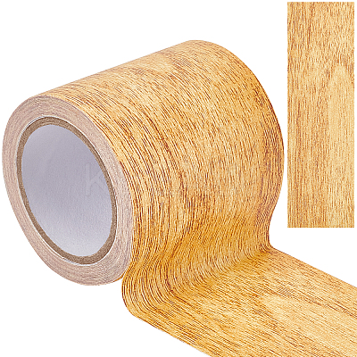Non-woven Fabrics Imitation Wood Grain Adhesive Tape DIY-GF0005-15C-1