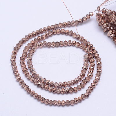 Faceted Rondelle Transparent Painted Glass Beads Strands X-DGLA-J001-C13-4mm-1