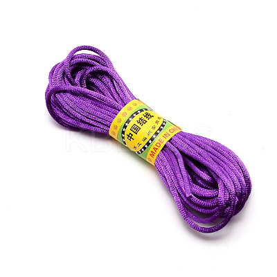 Polyester Satin Rattail Cord OCOR-WH0066-43M-1