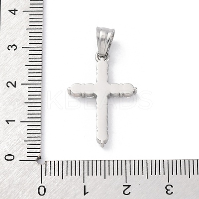 304 Stainless Steel Cubic Zirconia Pendants STAS-C102-01C-P-1