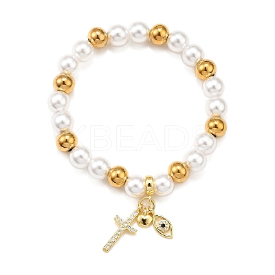 Brass Stretch Bracelets BJEW-C098-07A-1
