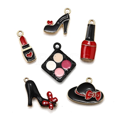 12Pcs 6 Styles Alloy Enamel Charms ENAM-FP0002-83-1