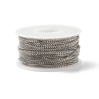 Tarnish Resistant 304 Stainless Steel Curb Chains CHS-E005-02P-1
