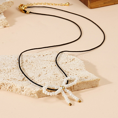 Bohemian Vintage Glass Seed Beaded Necklaces GP4388-2-1